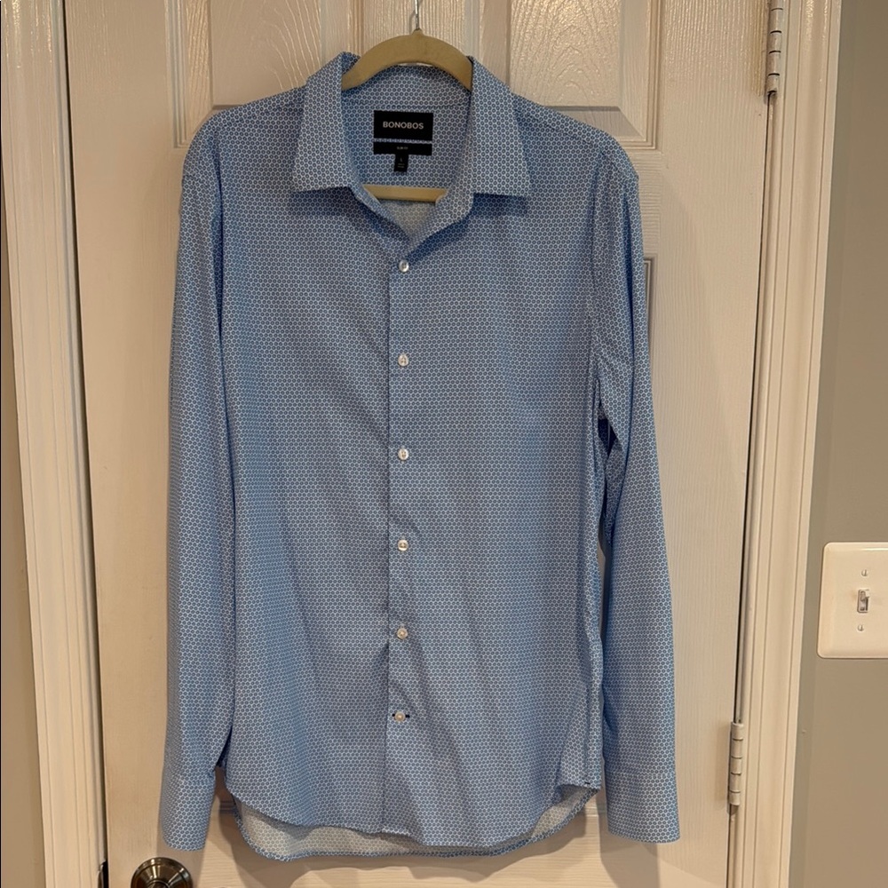 Bonobos Blue Casual Button Down Shirt Slim Fit Men’s Large